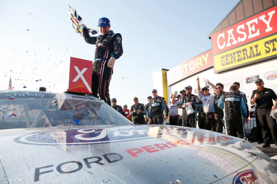 Stewart-Haas Racing's Chase Briscoe won his second career NASCAR Xfinity race Saturday at Iowa. Stewart-Haas Racing's Chase Briscoe won his second career NASCAR Xfinity race Saturday at Iowa.